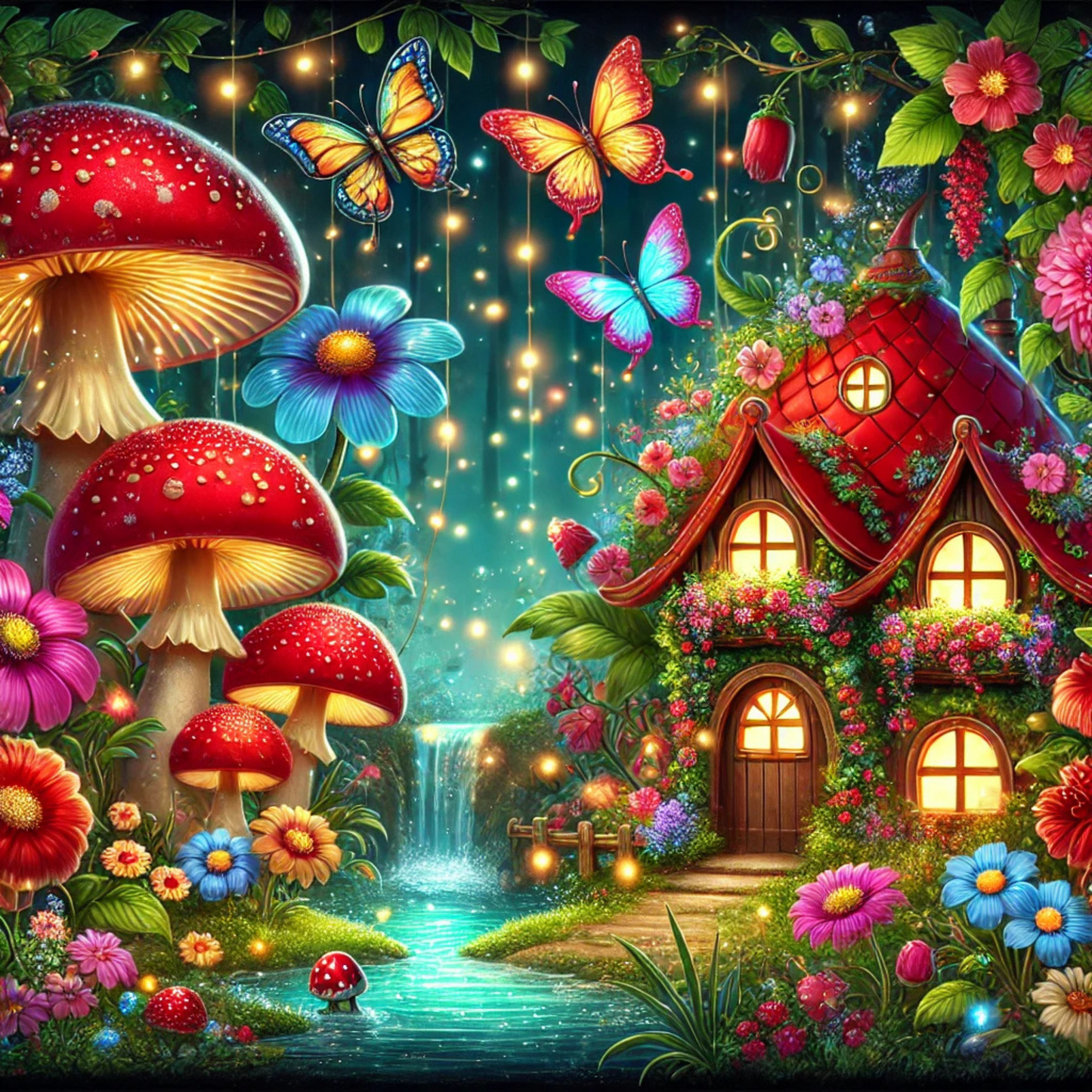 Enchanted Toadstool Haven Whimsical Wall Art | Colette's Digital Hub