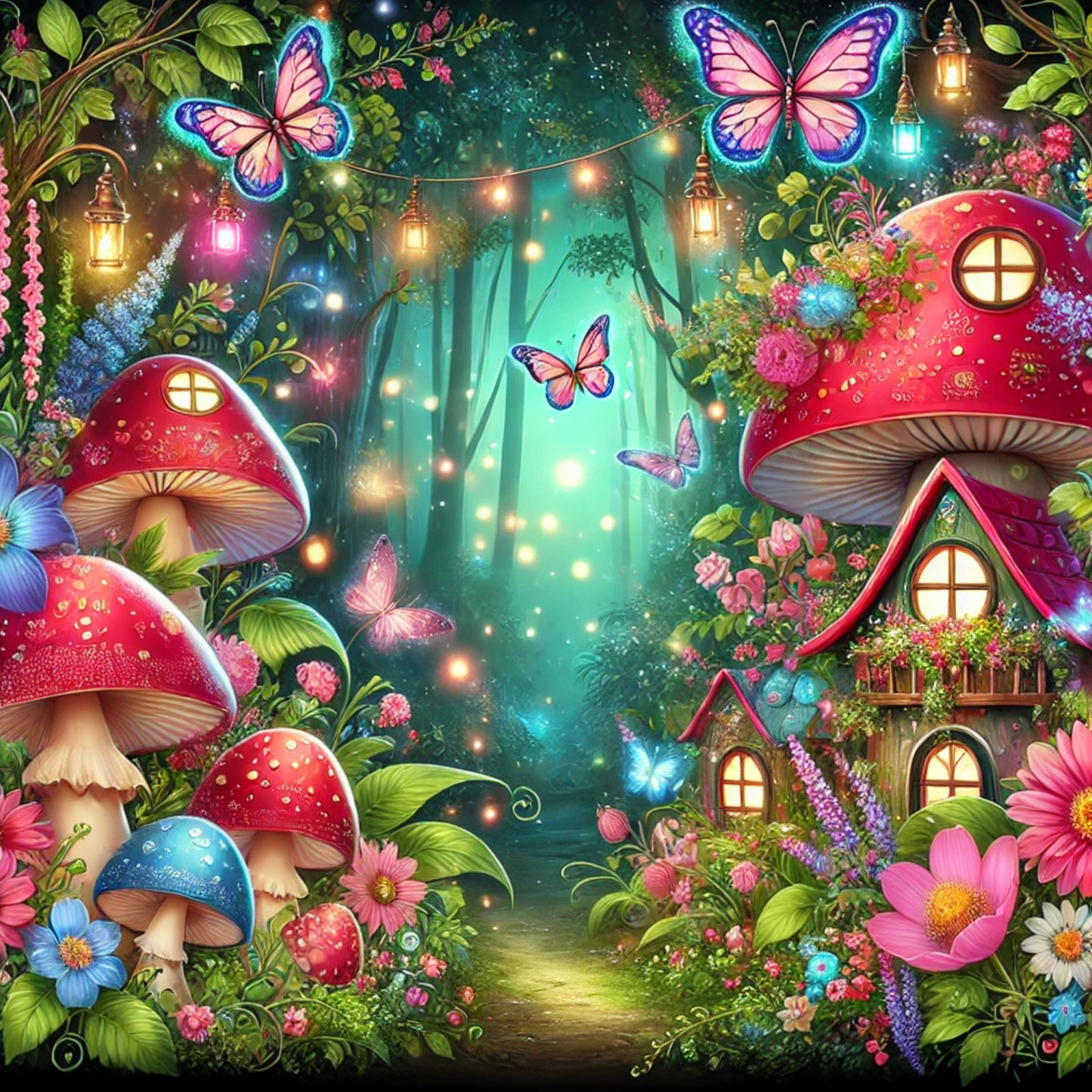 Enchanted Toadstool Haven Whimsical Wall Art | Colette's Digital Hub