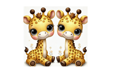 Snuggle Safari Twins: Adorable Animal Wall Art for Kids | Colette's Digital Hub