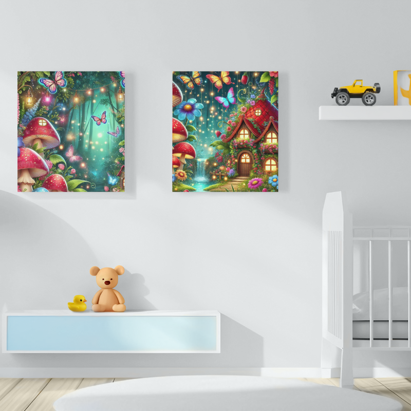 Enchanted Toadstool Haven Whimsical Wall Art | Colette's Digital Hub