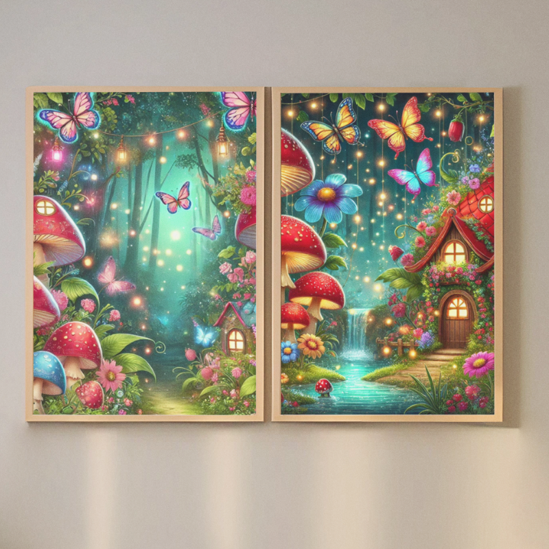 Enchanted Toadstool Haven Whimsical Wall Art | Colette's Digital Hub