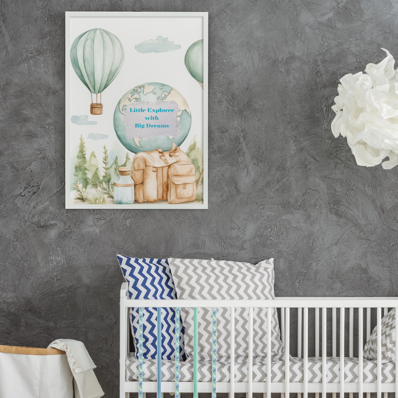 Little Explorer with Big Dreams: Inspirational Nursery Wall Art Printable