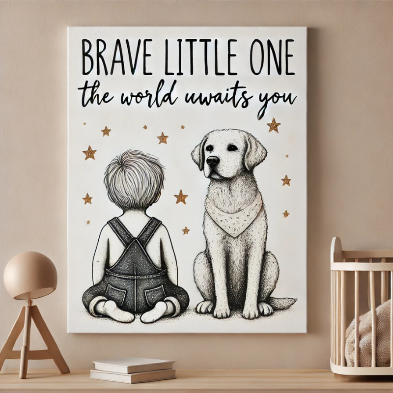 Brave Little One - Inspirational Nursery Wall Art Print