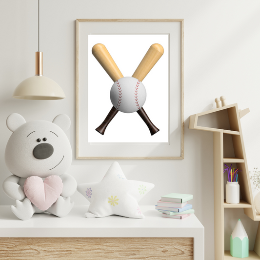 Home Run Baseball Wall Art | Colette's Digital Hub