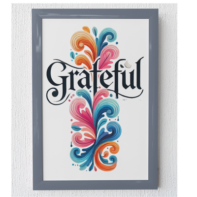 Vibrant "Grateful" Artwork – Inspirational Wall Art for Gratitude | Colette's Digital Hub